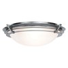 Foto para 26w (2 x 13) Saturn GU-24 Spiral Fluorescent Damp Location Brushed Steel Frosted Flush-Mount (CAN 0.25"Ø10.25")