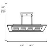 Picture of 72w (4 x 18) Aquarius G24q-2 Quad Fluorescent Damp Location Brushed Steel Clear Adjustable Glass & Metal Pendant 24"x12"x2" (CAN 4.4"x8.25"x0.75")