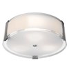 Foto para 52w (2 x 26) Tara GU-24 Spiral Fluorescent Damp Location Brushed Steel Opal Flush-Mount (CAN 0.9"Ø11.75")