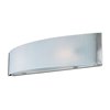 Picture of 52w (2 x 26) Helium GU-24 Spiral Fluorescent Damp Location Brushed Steel Checkered Frosted Wall & Vanity (CAN 23.5"x4.6"x0.75")