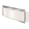 Foto para 52w (2 x 26) Argon GU-24 Spiral Fluorescent Damp Location Brushed Steel Opal Wall Fixture (CAN 19.75"x4.25"x1")