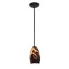 Picture of 100w Champagne Glass Pendant E-26 A-19 Incandescent Dry Location Oil Rubbed Bronze Inca Glass 9"Ø5" (CAN 1.25"Ø5.25")