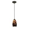 Picture of 100w Champagne Glass Pendant E-26 A-19 Incandescent Dry Location Oil Rubbed Bronze Inca Glass 9"Ø5" (CAN 1.25"Ø5.25")