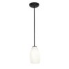 Picture of 100w Champagne Glass Pendant E-26 A-19 Incandescent Dry Location Oil Rubbed Bronze White Stone Glass 9"Ø5" (CAN 1.25"Ø5.25")