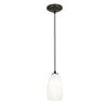 Picture of 100w Champagne Glass Pendant E-26 A-19 Incandescent Dry Location Oil Rubbed Bronze White Stone Glass 9"Ø5" (CAN 1.25"Ø5.25")