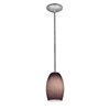 Picture of 100w Chianti Glass Pendant E-26 A-19 Incandescent Dry Location Brushed Steel Purple Cloud Glass 7.25"Ø4.75" (CAN 1.25"Ø5.25")