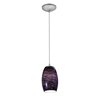 Foto para 100w Chianti Glass Pendant E-26 A-19 Incandescent Dry Location Brushed Steel Purple Swirl Glass 7.25"Ø4.75" (CAN 1.25"Ø5.25")