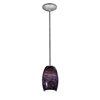 Foto para 100w Chianti Glass Pendant E-26 A-19 Incandescent Dry Location Brushed Steel Purple Swirl Glass 7.25"Ø4.75" (CAN 1.25"Ø5.25")