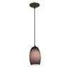 Foto para 100w Chianti Glass Pendant E-26 A-19 Incandescent Dry Location Oil Rubbed Bronze Purple Cloud Glass 7.25"Ø4.75" (CAN 1.25"Ø5.25")