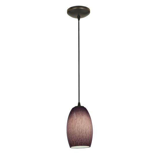 Picture of 100w Chianti Glass Pendant E-26 A-19 Incandescent Dry Location Oil Rubbed Bronze Purple Cloud Glass 7.25"Ø4.75" (CAN 1.25"Ø5.25")