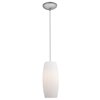 Picture of 100w Cognac Glass Pendant E-26 A-19 Incandescent Dry Location Brushed Steel White Glass 10.25"Ø4.75" (CAN 1.25"Ø5.25")