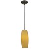 Picture of 100w Cognac Glass Pendant E-26 A-19 Incandescent Dry Location Oil Rubbed Bronze Amber Glass 10.25"Ø4.75" (CAN 1.25"Ø5.25")