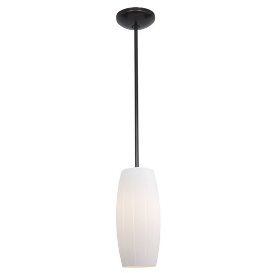 Picture of 100w Cognac Glass Pendant E-26 A-19 Incandescent Dry Location Oil Rubbed Bronze White Glass 10.25"Ø4.75" (CAN 1.25"Ø5.25")