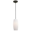 Picture of 100w Cognac Glass Pendant E-26 A-19 Incandescent Dry Location Oil Rubbed Bronze White Glass 10.25"Ø4.75" (CAN 1.25"Ø5.25")