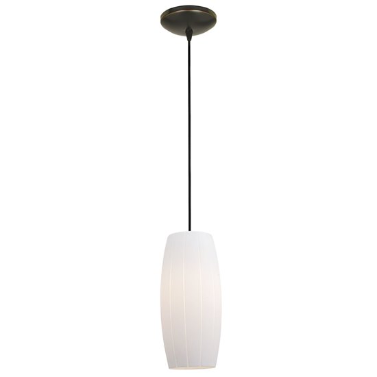 Picture of 100w Cognac Glass Pendant E-26 A-19 Incandescent Dry Location Oil Rubbed Bronze White Glass 10.25"Ø4.75" (CAN 1.25"Ø5.25")