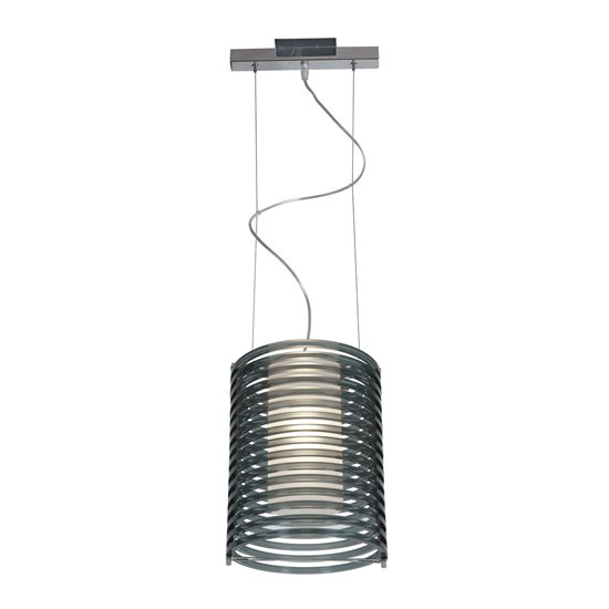 Picture of 100w Enzo E-26 A-19 Incandescent Dry Location Chrome ACLR Acrylic Rib Pendant