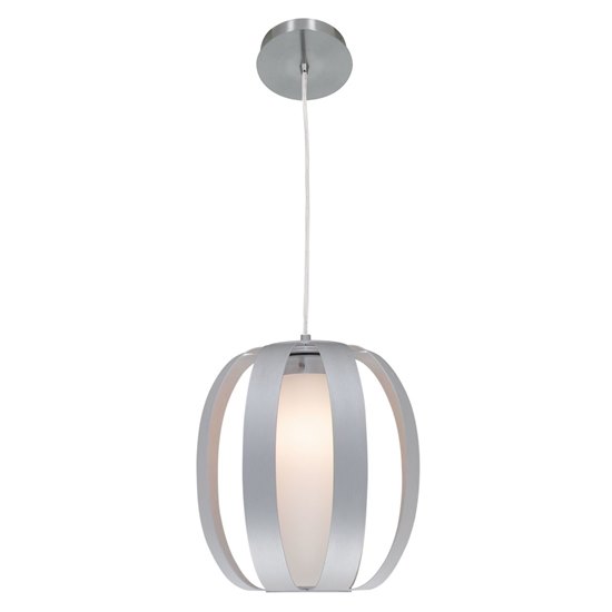 Foto para 100w Helix E-26 A-19 Incandescent Dry Location Aluminum Opal Pendant 12"Ø10.75" (CAN 0.75"Ø5.5")