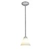 Picture of 100w Martini Glass Pendant E-26 A-19 Incandescent Dry Location Brushed Steel White Glass 6"Ø7" (CAN 1.25"Ø5.25")