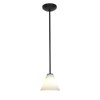 Picture of 100w Martini Glass Pendant E-26 A-19 Incandescent Dry Location Oil Rubbed Bronze White Glass 6"Ø7" (CAN 1.25"Ø5.25")