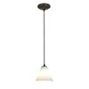 Picture of 100w Martini Glass Pendant E-26 A-19 Incandescent Dry Location Oil Rubbed Bronze White Glass 6"Ø7" (CAN 1.25"Ø5.25")