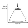 Picture of 100w Martini Glass Pendant E-26 A-19 Incandescent Dry Location Oil Rubbed Bronze White Glass 6"Ø7" (CAN 1.25"Ø5.25")