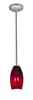 Picture of 100w Merlot Glass Pendant E-26 A-19 Incandescent Dry Location Brushed Steel Red Sky Glass 8"Ø3.5" (CAN 1.25"Ø5.25")