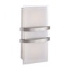 Foto para 100w Metro R7s J-78 Halogen Damp Location Brushed Steel Opal Wall Fixture (CAN 12.4"x4.75"x0.75")