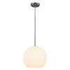 Picture of 100w Nitrogen E-26 A-19 Incandescent Dry Location Brushed Steel Opal Ball Pendant 10.5" (CAN 1.25"Ø5.25")