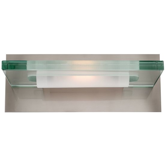 Picture of 100w Phoebe R7s J-78 Halogen Damp Location Brushed Steel 12mm Clear Glass Wall & Vanity (CAN 12"x4.4"x1.5")