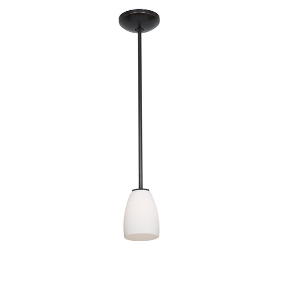 Foto para 100w Sherry Glass Pendant E-26 A-19 Incandescent Dry Location Oil Rubbed Bronze Opal Glass 6"Ø4.5" (CAN 1.25"Ø5.25")