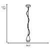 Foto para 100w Trixie E-26 A-19 Incandescent Dry Location Brushed Steel Pendant Cord with Fulcrum Rod (CAN 1.25"Ø5.25")