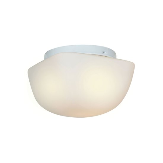 Foto para 100w Vega E-26 A-19 Incandescent Damp Location White Opal Flush-Mount