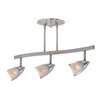 Picture of 105w (3 x 35) Comet GU-10 MR-16 Halogen Dry Location Brushed Steel Opal Semi Flush (CAN 1.1"Ø6.5")