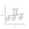 Picture of 105w (3 x 35) Comet GU-10 MR-16 Halogen Dry Location Brushed Steel Opal Semi Flush (CAN 1.1"Ø6.5")