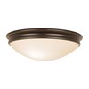 Foto para 120w (2 x 60) Atom E-26 A-19 Incandescent Damp Location Oil Rubbed Bronze Opal Flush-Mount (CAN 1.6"Ø12.5")