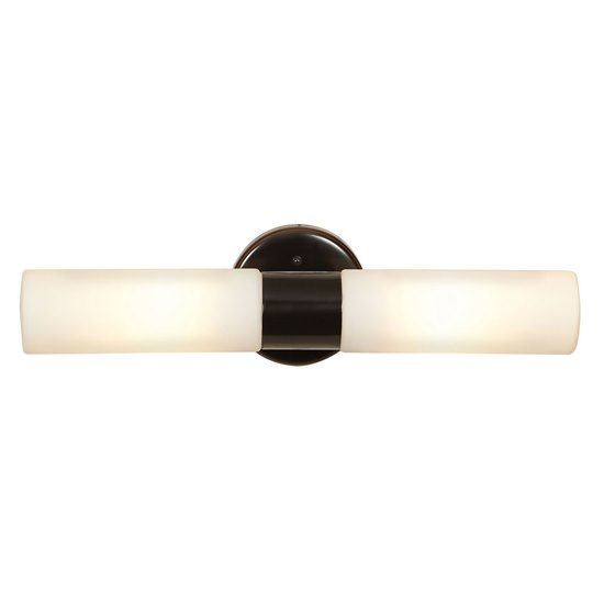 Picture of 120w (2 x 60) Cobalt E-26 B-10 Incandescent Damp Location Oil Rubbed Bronze Opal Wall Fixture (CAN 0.75"Ø5")