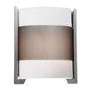 Picture of 120w (2 x 60) Iron E-26 A-19 Incandescent Damp Location Brushed Steel Opal Wall Fixture (CAN 10.2"x9")