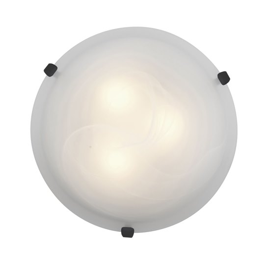 Foto para 120w (2 x 60) Mona E-12 B-10 Incandescent Dry Location Rust Alabaster Flush-Mount (CAN Ø9.75")