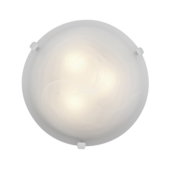 Picture of 120w (2 x 60) Mona E-12 B-10 Incandescent Dry Location White Alabaster Flush-Mount (CAN Ø9.75")