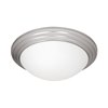 Picture of 120w (2 x 60) Strata E-26 A-19 Incandescent Damp Location Brushed Steel Opal Flush-Mount