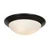 Picture of 120w (2 x 60) Strata E-26 A-19 Incandescent Damp Location Oil Rubbed Bronze Opal Flush-Mount