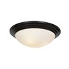 Foto para 120w (2 x 60) Strata E-26 A-19 Incandescent Damp Location Oil Rubbed Bronze Opal Flush-Mount