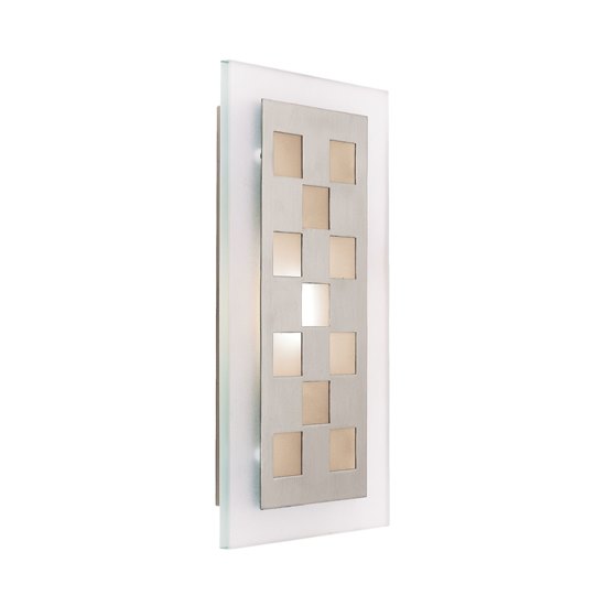 Picture of 13w Aquarius Module Damp Location Brushed Steel Frosted LED Wall Fixture (CAN 12.6"x5.25"x2.4")