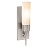 Picture of 13w Iron GU-24 Spiral Fluorescent Damp Location Brushed Steel Opal Wall Fixture with On/Off Switch (CAN 11.5"x4.25"x0.75")