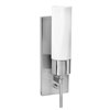 Picture of 13w Iron GU-24 Spiral Fluorescent Damp Location Brushed Steel Opal Wall Fixture with On/Off Switch (CAN 11.5"x4.25"x0.75")