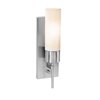 Picture of 13w Iron GU-24 Spiral Fluorescent Damp Location Brushed Steel Opal Wall Fixture with On/Off Switch (CAN 11.5"x4.25"x0.75")