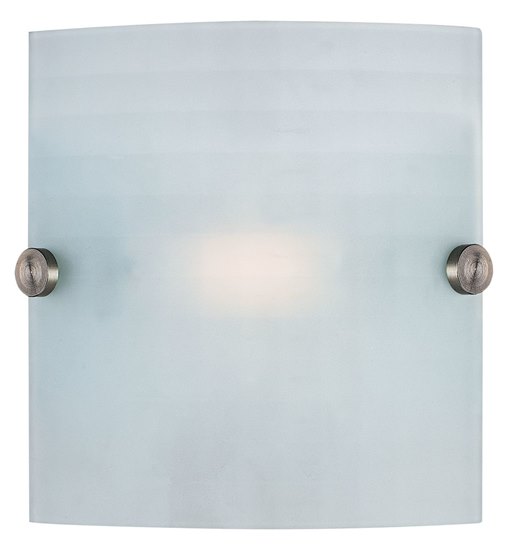 Picture of 13w Radon G24q-1 Quad Fluorescent Damp Location Brushed Steel Checkered Frosted Wall Fixture (CAN 4.75"x6.88"x0.75")