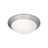 Picture of 13w Strata GU-24 Spiral Fluorescent Damp Location Brushed Steel Opal Flush-Mount