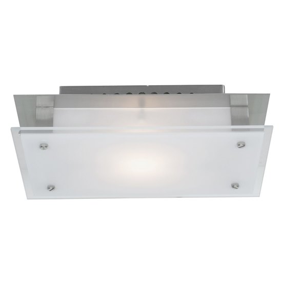 Foto para 13w Vision Module LED Damp Location Brushed Steel Frosted Flush-Mount (CAN 7.9"x4.75"x1.25")