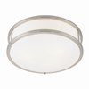 Foto para 150w (2 x 75) Conga E-26 A-19 Incandescent Damp Location Brushed Steel Opal Flush-Mount